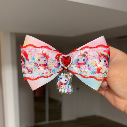 Frosted Candy Unicorn Bow
